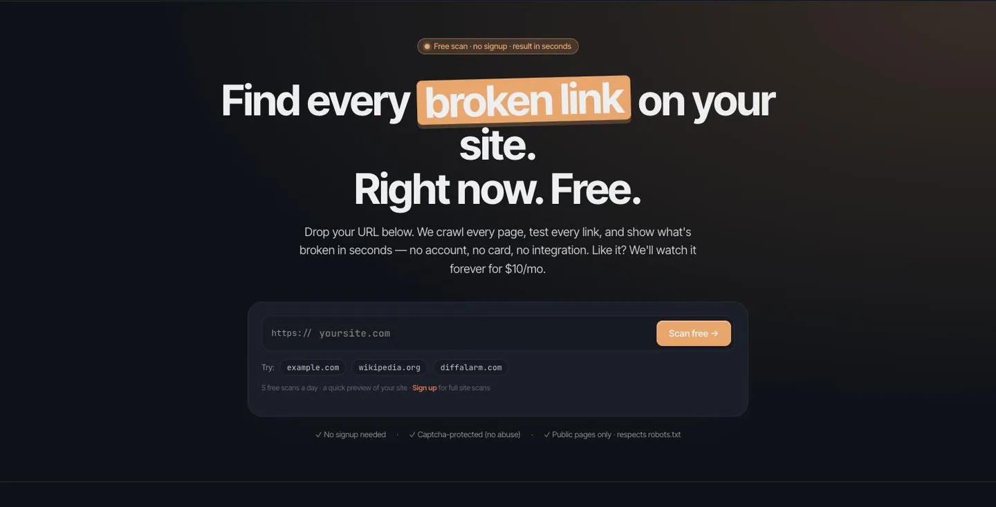 DiffAlarm screenshot