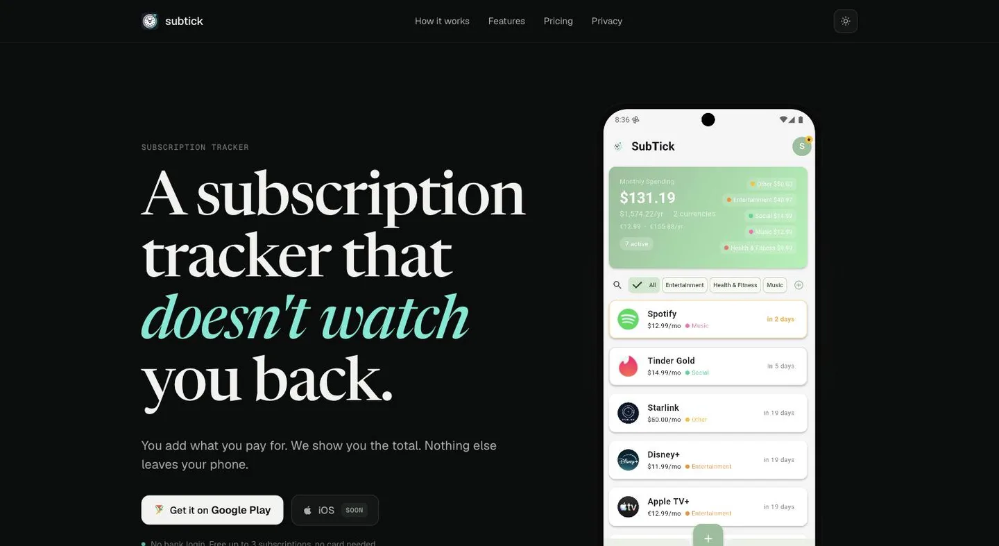 SubTick screenshot